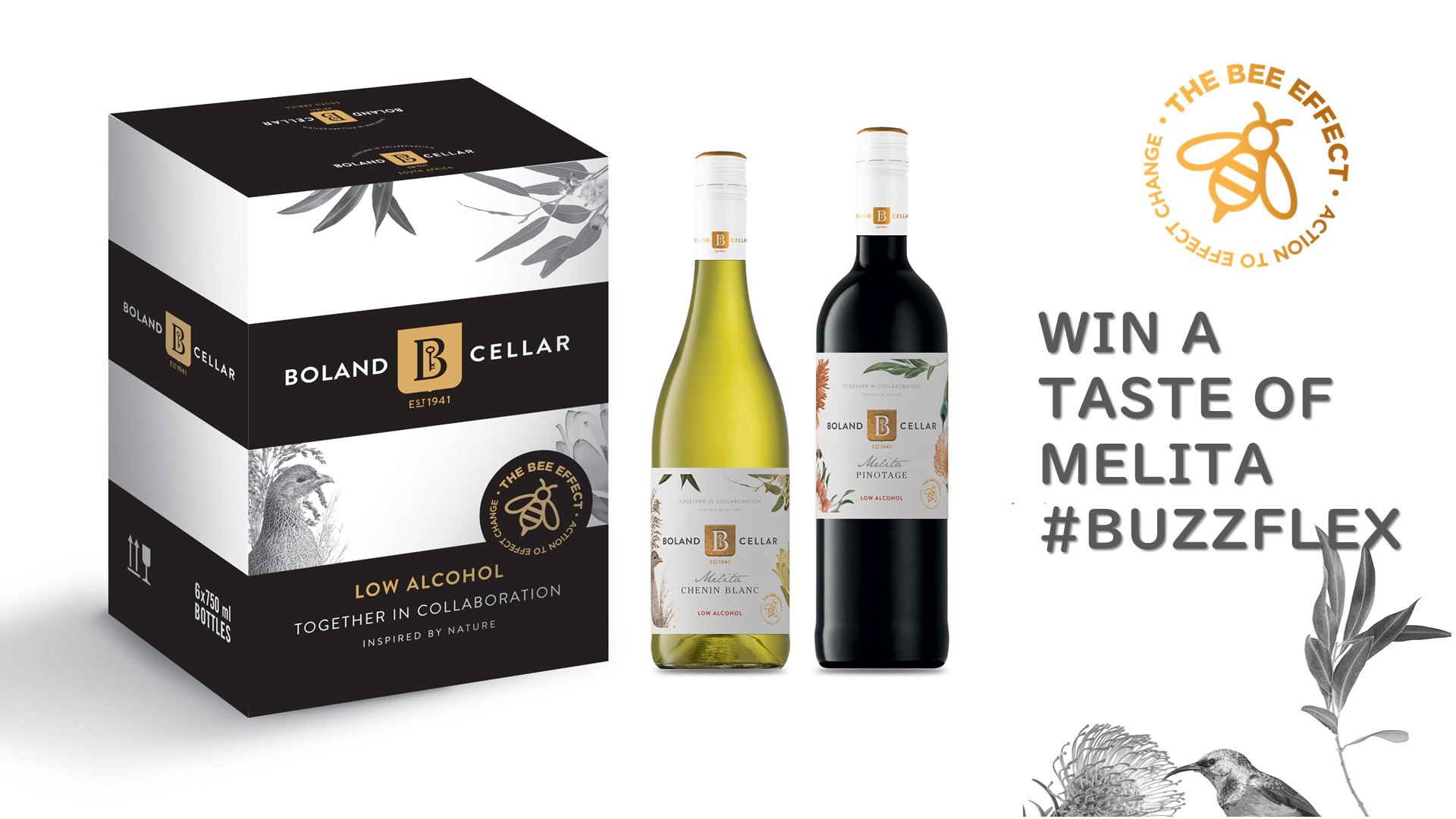 Over 18? Stand a chance to win a case of Melita Chenin Blanc and a case of Melita Pinotage - the buzz in low-alcohol wines from Boland Cellar.